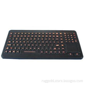 120 key illuminated rubber ruggedized keyboard with sealed